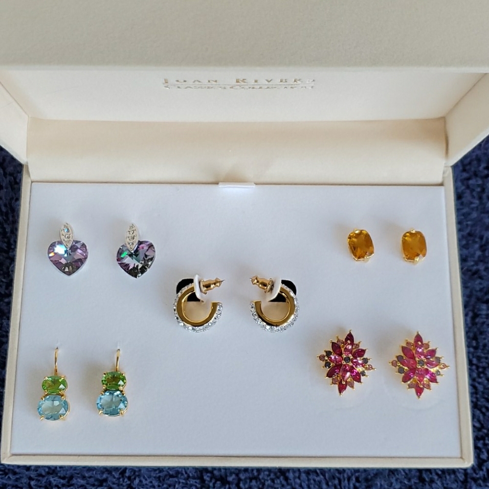 Joan Rivers "Look of Real" 5 Pair Earrings Set